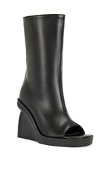 Women's Nolia Black Wedge Peep Toe Booties