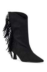 Women's Sariah Black Fringe Booties