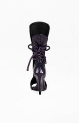 Women's Douma Purple Croc Wedge Sandals