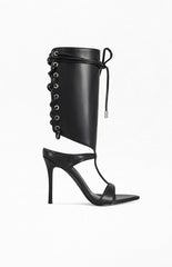 Women's Bohdi Black Lace-Up Stiletto Sandals