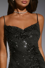Glitter Glaze Sequin Mini Dress Black