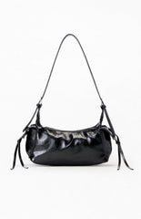 Faux Leather Noir Slouchy Bag