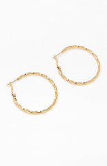 Gold Stainless Steel Twisted Hoop Earrings