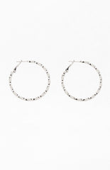 Silver Stainless Steel Twisted Hoop Earrings