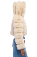 Jolene Tan Hooded Faux Fur Coat