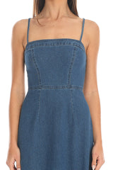 Ciri Embroidered Denim Maxi Dress