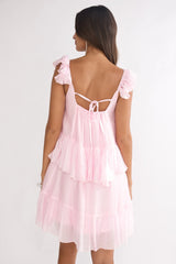Loving Life Frill Trim Mini Dress Pink