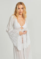Nasreen Sequin Feather Kimono