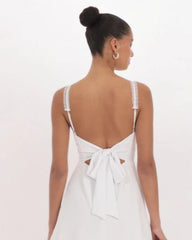 LACE STRAP DRESS WITH BOW DETAIL