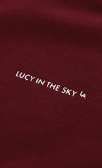 Oversize Zip-Up Hoodie in Burgundy