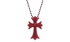 Silicone Cross Necklace Red Wine CHRM0656