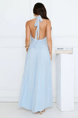 Celebratory Halter Maxi Dress Blue