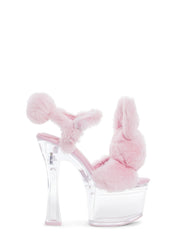 Plush Paws Platform Heels - Pink