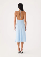 Valeska Beaded Midi Dress - Blue