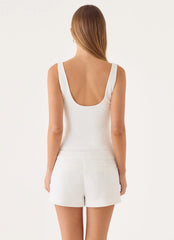 Yena Crepe Top - White