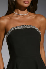 Well Dressed Tonight Embellished Strapless Mini Dress Black