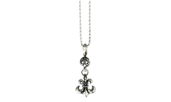Silver Fleur Ball Pendant Necklace Silver CHRM0467