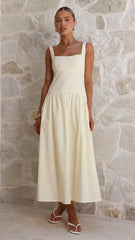 Lucy Drop Waist Maxi Dress - Butter