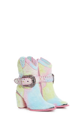Sharp Sheriff Shine Cowboy Boots - Faux Fur