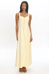 Day Off Ruched Strap Maxi Dress Baby Yellow