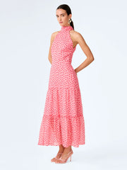 Romeo Dress in Pink and Red Mini Polka Dot