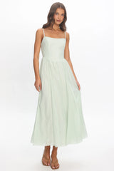 Dulce Scoop Neck Midi Dress Sage