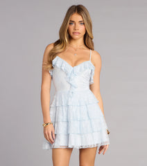 Soft Romance Lace Ruffle Mini Dress