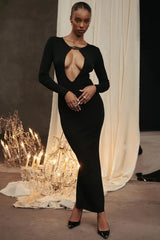 Black Knit Maxi Dress