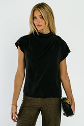 Olivia Cowl Neck Blouse in Black