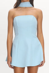 Sorelle Scarf Mini Dress Baby Blue