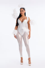 Heavenly Hottie 4 Piece Costume Set - White