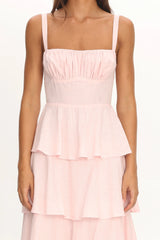Provence Bloom Tiered Maxi Dress Rosewater