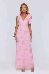 Soft Icon Energy Embellished Maxi Dress Pink