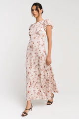 Savannah Floral Midi Dress in Pink