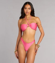 Poolside Proof Hoop Detail Bandeau Bikini Top