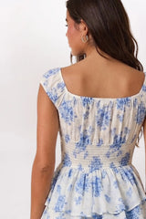 ROSES SMOCK WAIST RUFFLE ROMPER