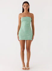 Dangerous Kind Beaded Mini Dress - Sage