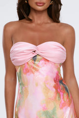 Luxury Edit Sequin Strapless Mini Dress Pink