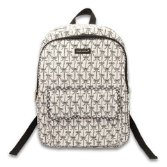 Quilted Bow Backpack in Black and Cream