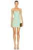 Strapless Mini Dress In Green Lily