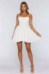 Salt And Sunlight Embroidered Mini Dress White