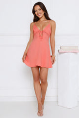 Breezes And Sunsets Mini Dress Coral