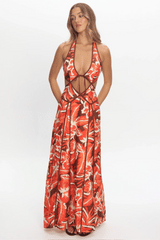 Revelations Cut-Out Maxi Dress Print Berry