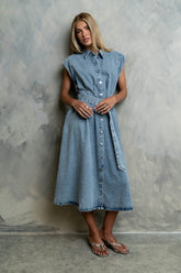 Sayla Denim Midi Dress