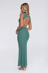 The New Standard Mesh Midi Dress Teal