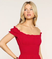 Make Me Blush Off-Shoulder Romper
