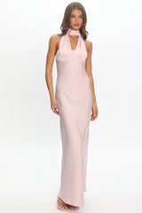 Tirsa Scarf Neck Satin Slip Gown Pink