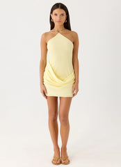 Keanu Cupro Mini Dress - Yellow