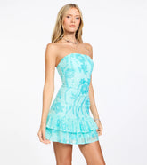 Spark Garden Sequin Floral Ruffle Dress