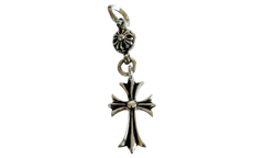 Tiny Cross Ball Charm Pendant Silver CHRM1788